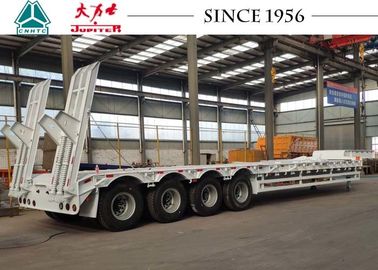 4 Axle 80 Tons 20/30/40FT Low Bed Truck Trailer With Spring Suspension