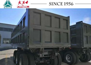 Blue Color 30CBM Heavy Duty Tipper Trailer To Transport Sand / Stone