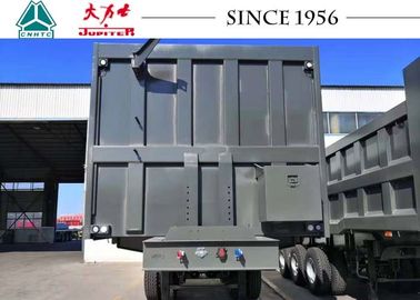 Blue Color 30CBM Heavy Duty Tipper Trailer To Transport Sand / Stone