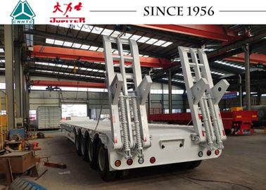 4 Axle 80 Tons 20/30/40FT Low Bed Truck Trailer With Spring Suspension